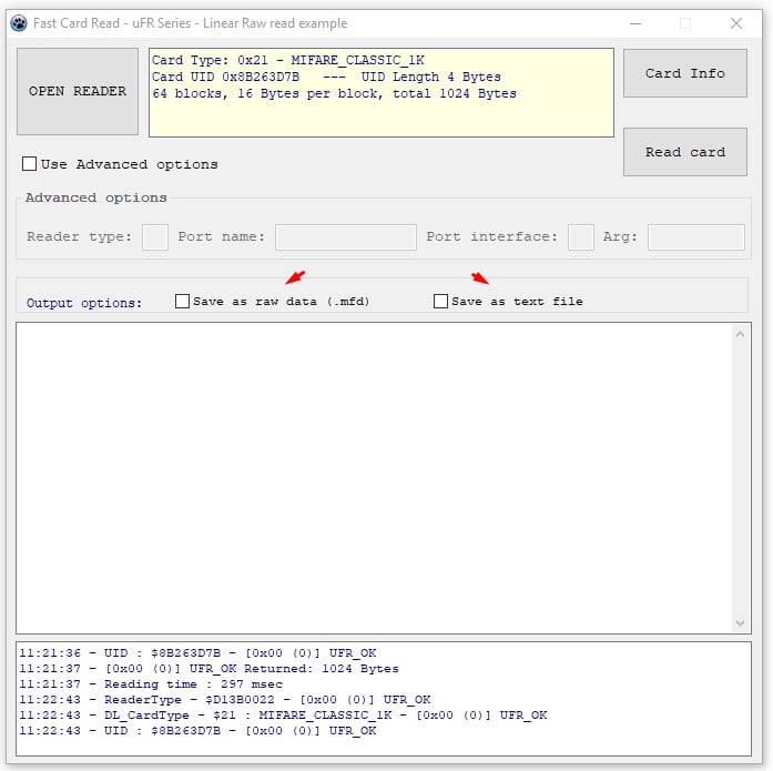output-options-Fast-Card-Read 输出选项快速卡读取