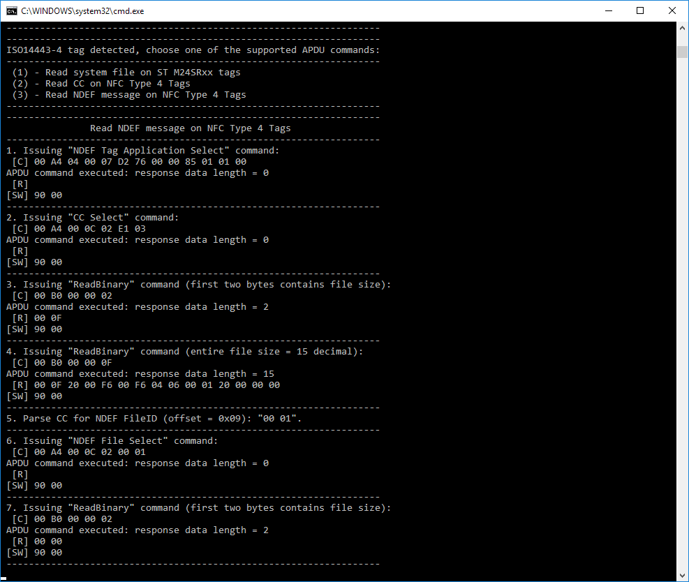 APDU Lesen / Schreiben - uFR NFC-Lesegerät