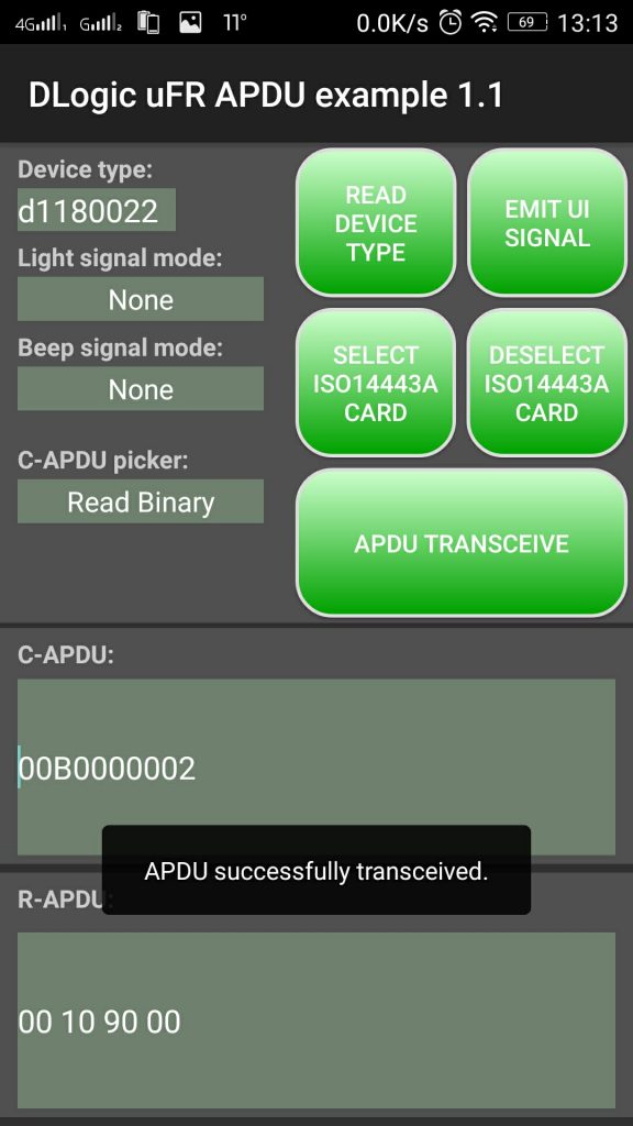 在Android上发送/接收APDU命令(读取二进制NFC NDEF文件)