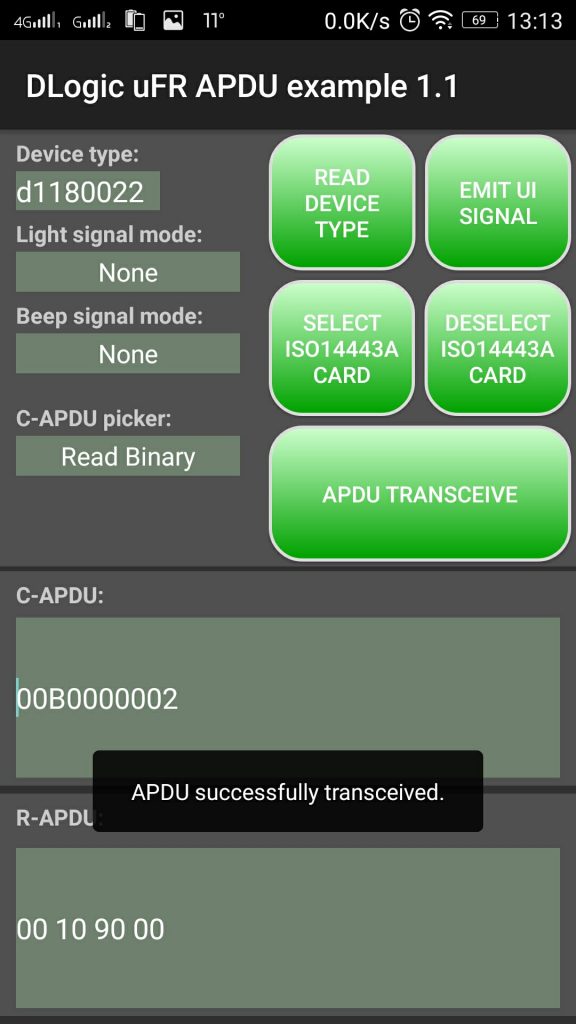 APDU parancsok k<s:2> ldsamse /fogadása Androidon (bináris NFC NDEF fájl olvasása)