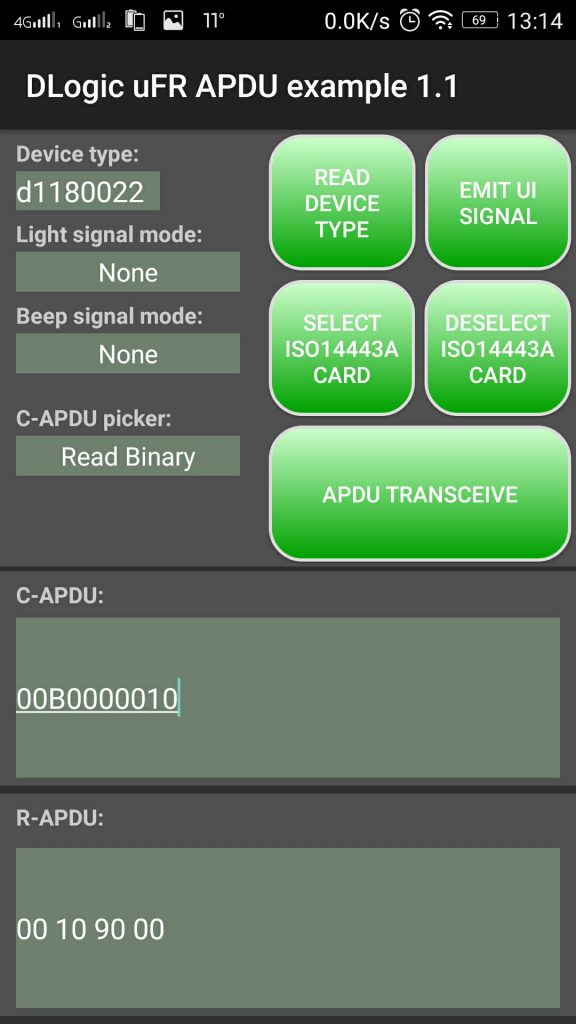 在Android上发送/接收APDU命令(改变字节长度)