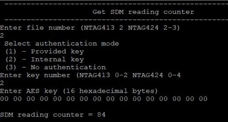 nt4h c get sdm reading counter