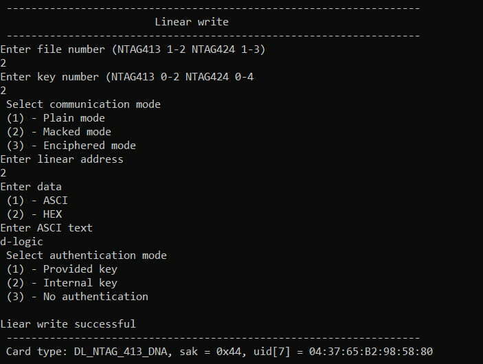 nt4h c linear write