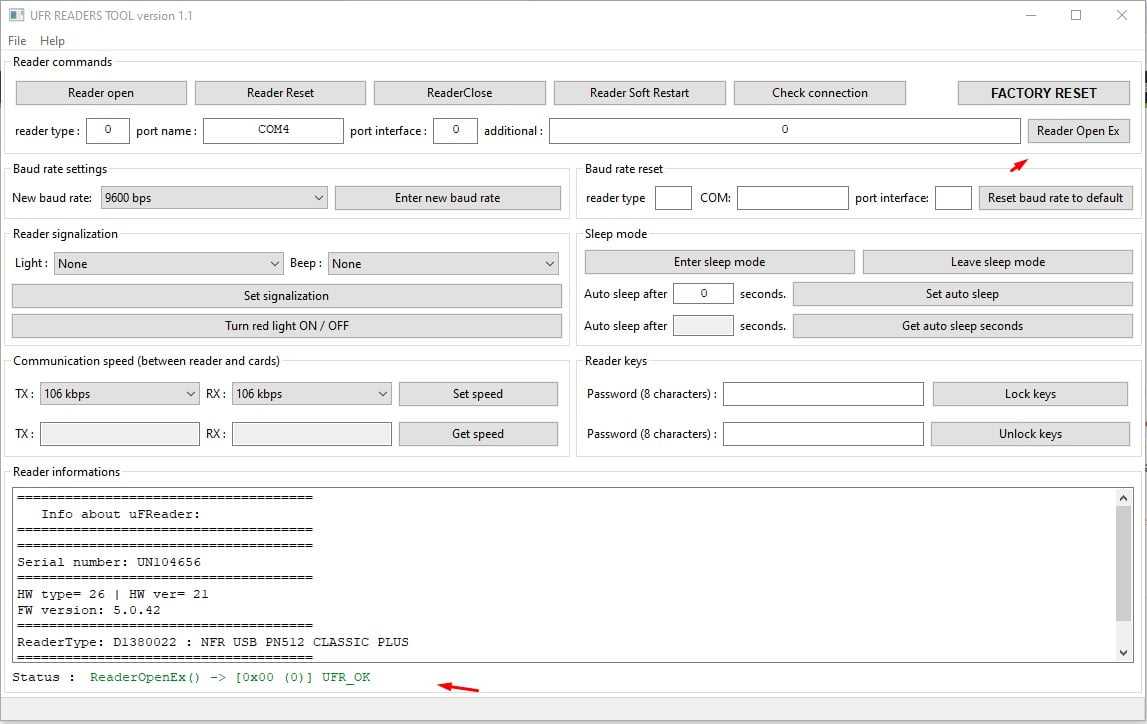 ufr readers tool reader open