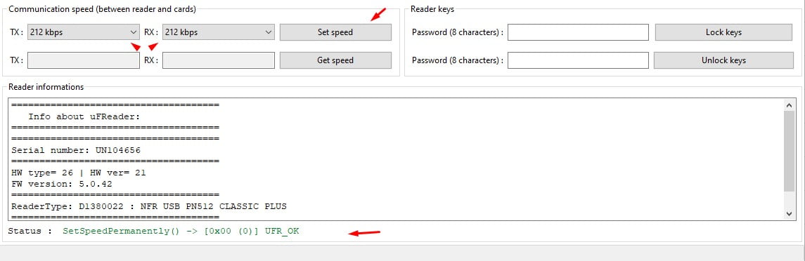 ufr readers tool set speed